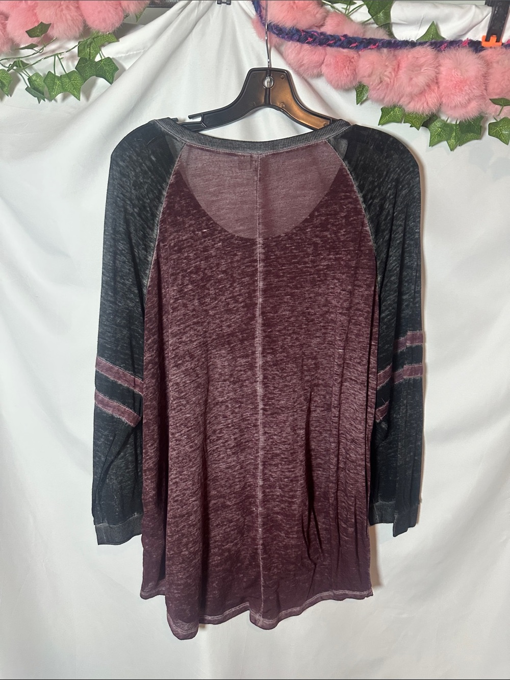 Cato Maroon Top with Black Trim - Picture 6 of 7